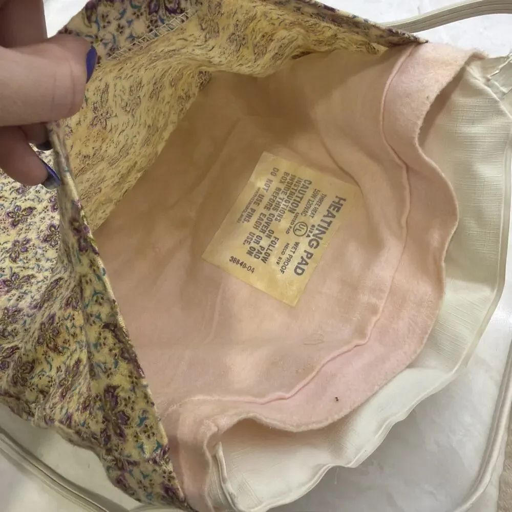 Vintage Rare 1972 Sunbeam Heating Pad Purple Floral Original Box & Manual Tested - Picture 14 of 16